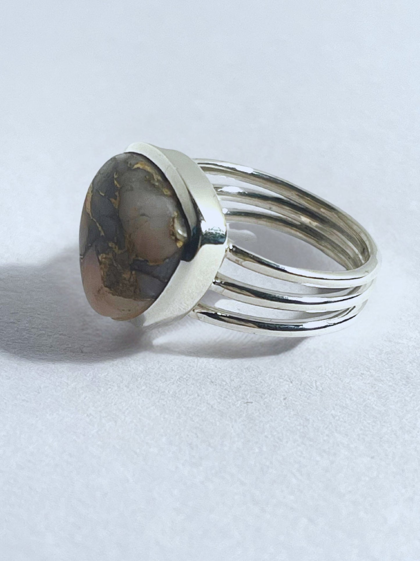 Blooming Agate Trio Band Ring - Stellify