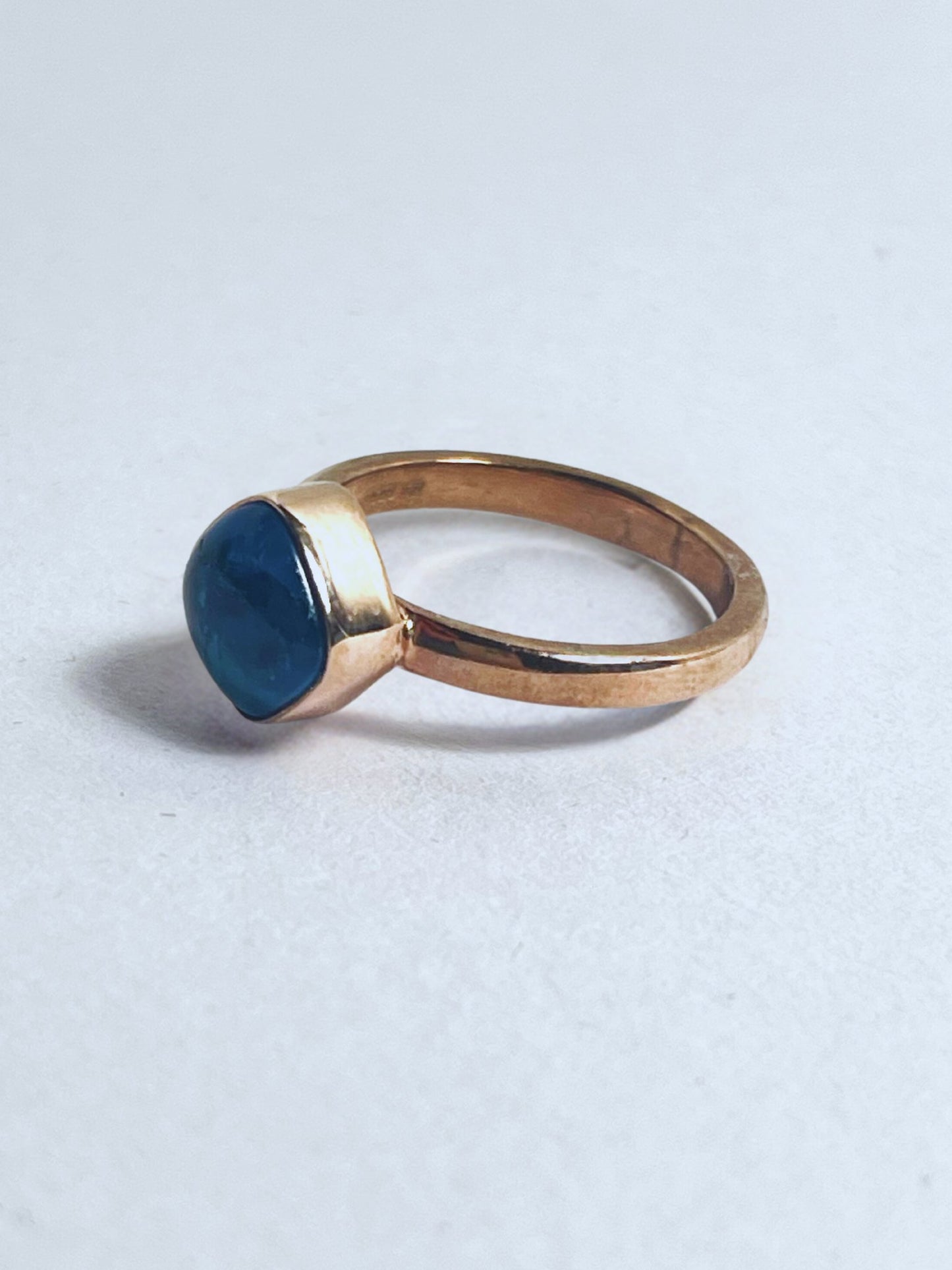 Rose Gold Plated Sterling Silver Neon Apatite Statement Ring - Stellify