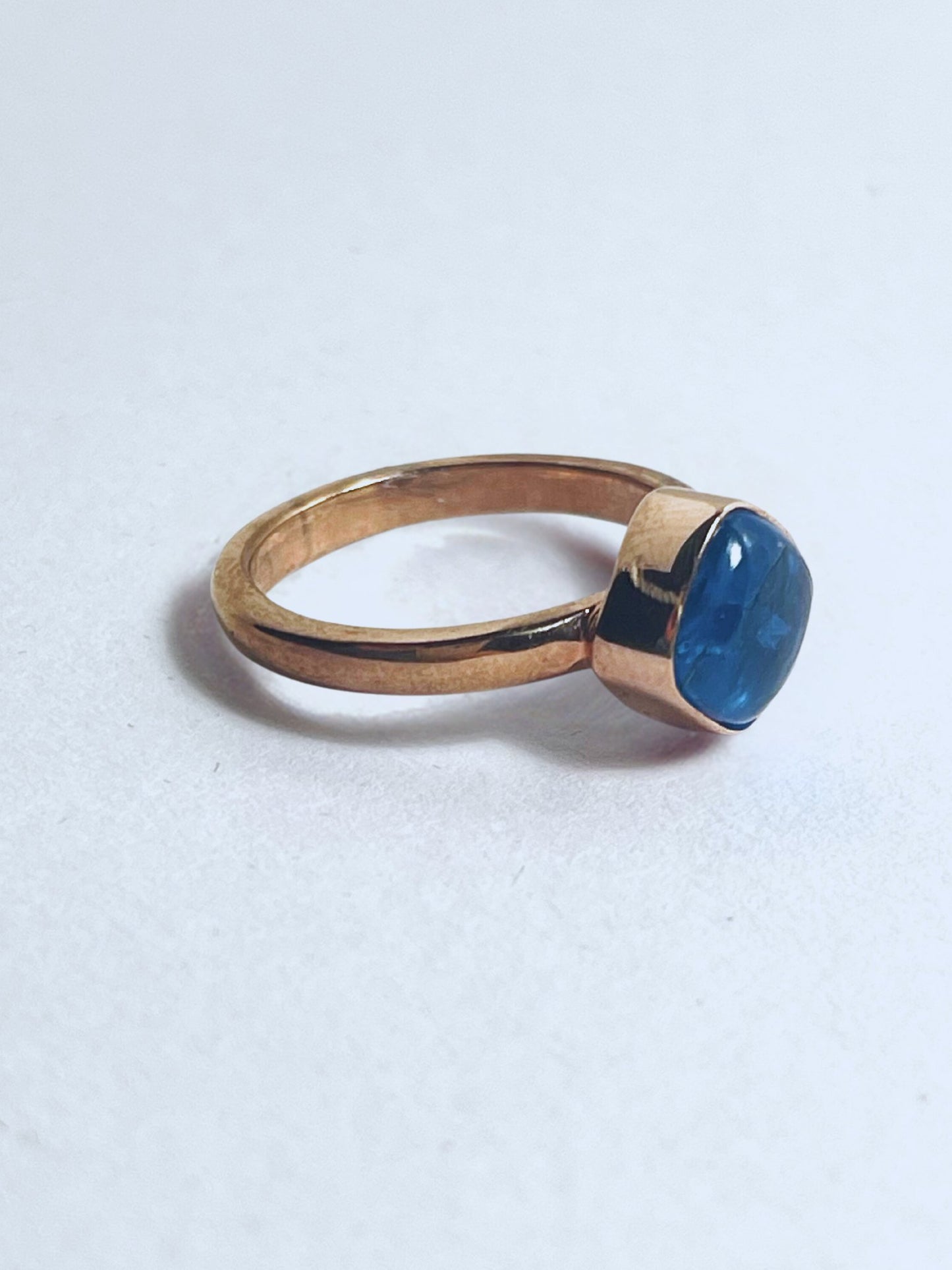 Rose Gold Plated Sterling Silver Neon Apatite Statement Ring - Stellify