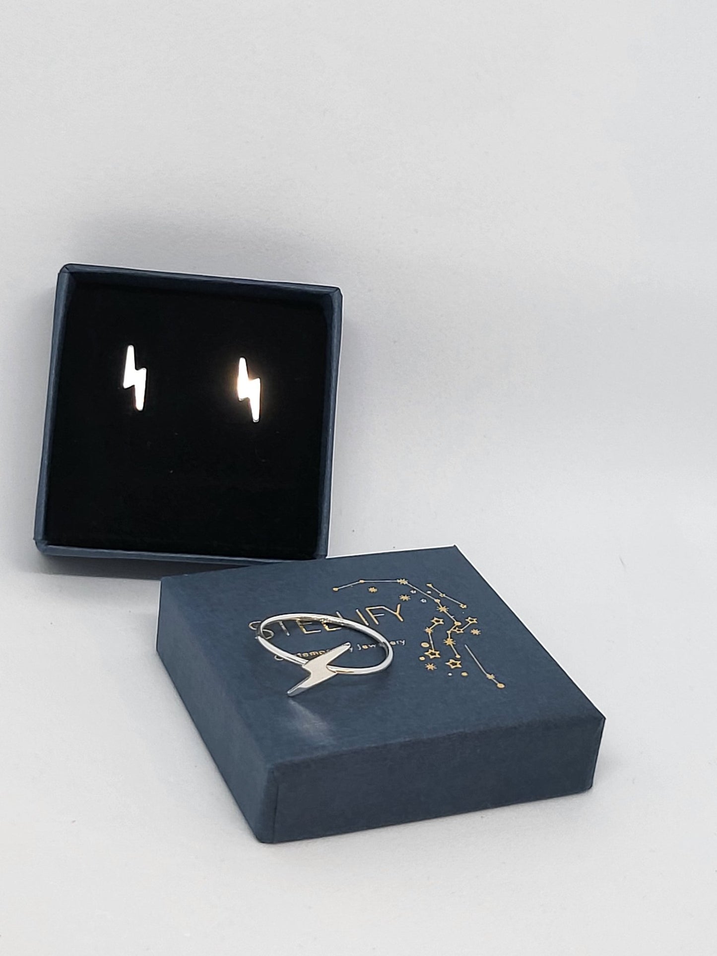 Sterling Silver Crescent Moon Stacking Ring - Stellify