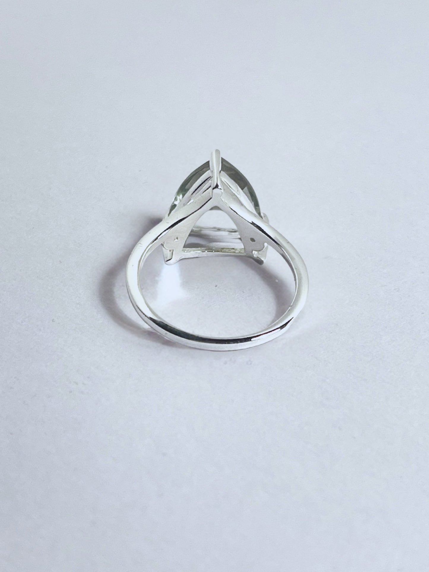 Sterling Silver Prasiolite and White Zircon Ring - Stellify