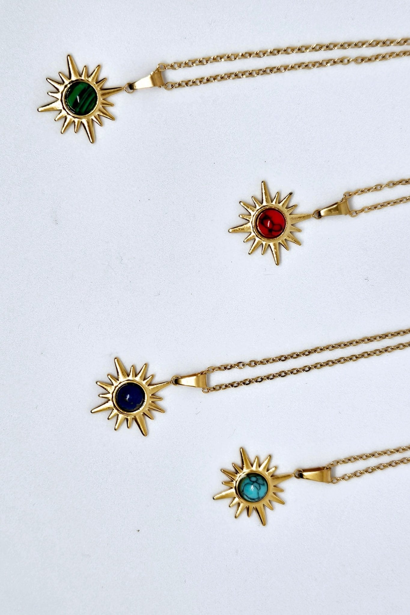 Vega Gold Star Necklace with Turquoise - Stellify