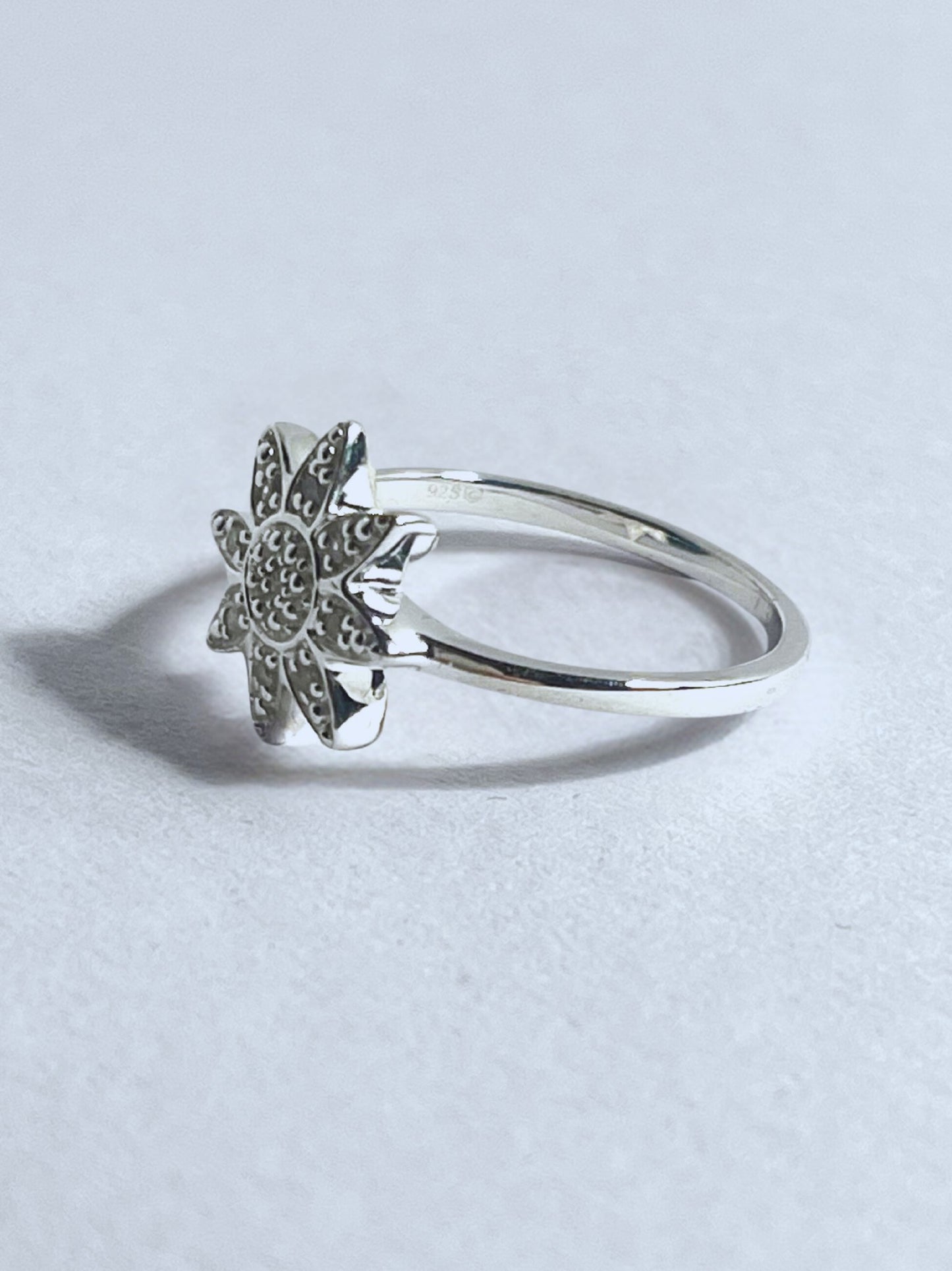 White Diamond Pave Sunflower Ring - Stellify
