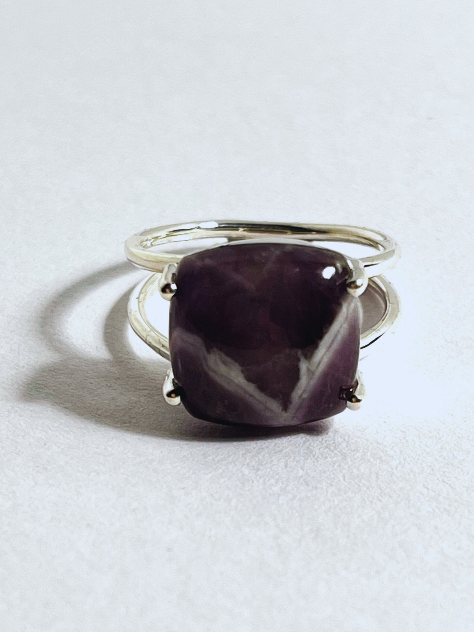 Auralite Double Band Silver Statement Ring - Stellify