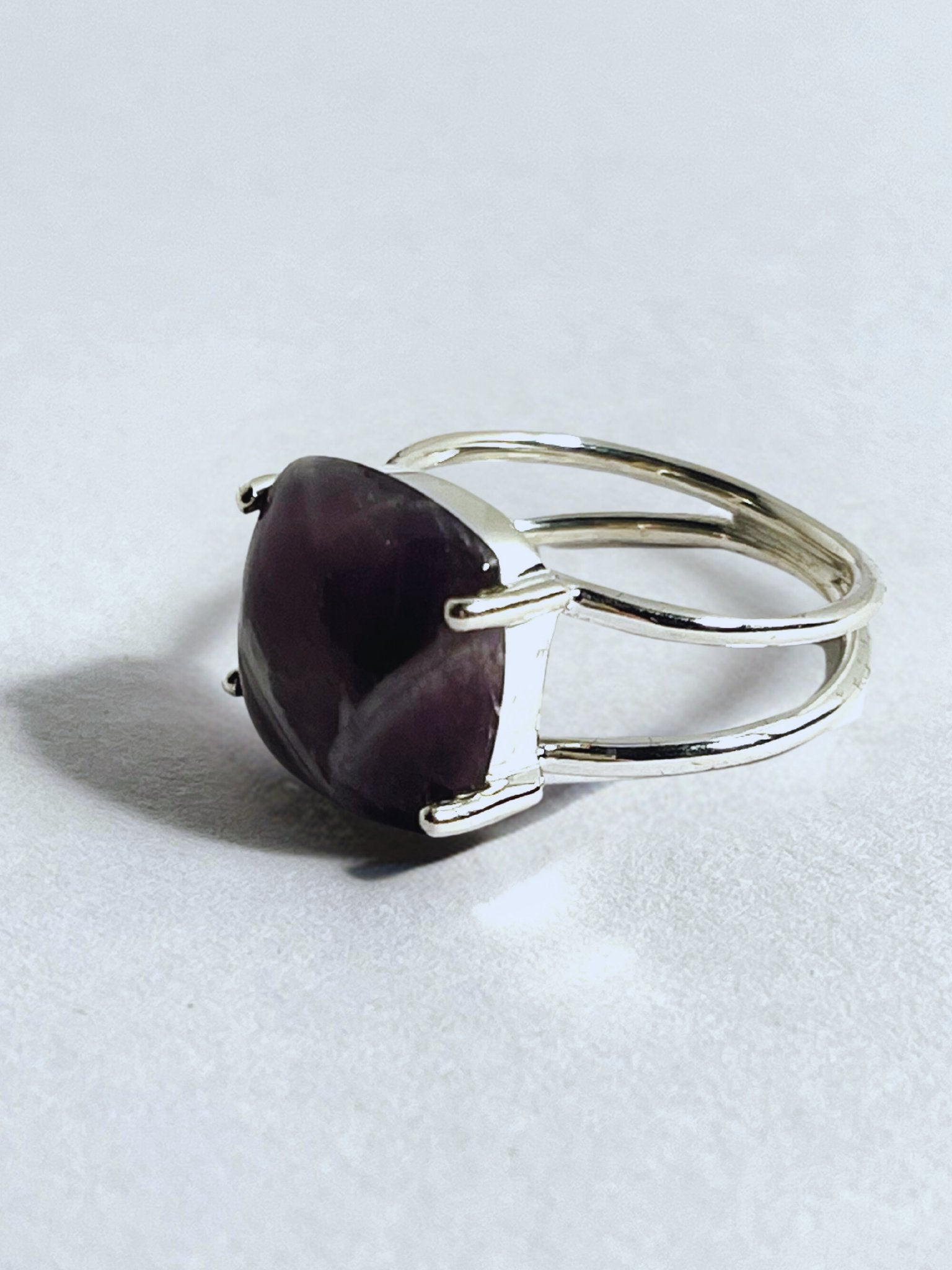 Auralite Double Band Silver Statement Ring - Stellify