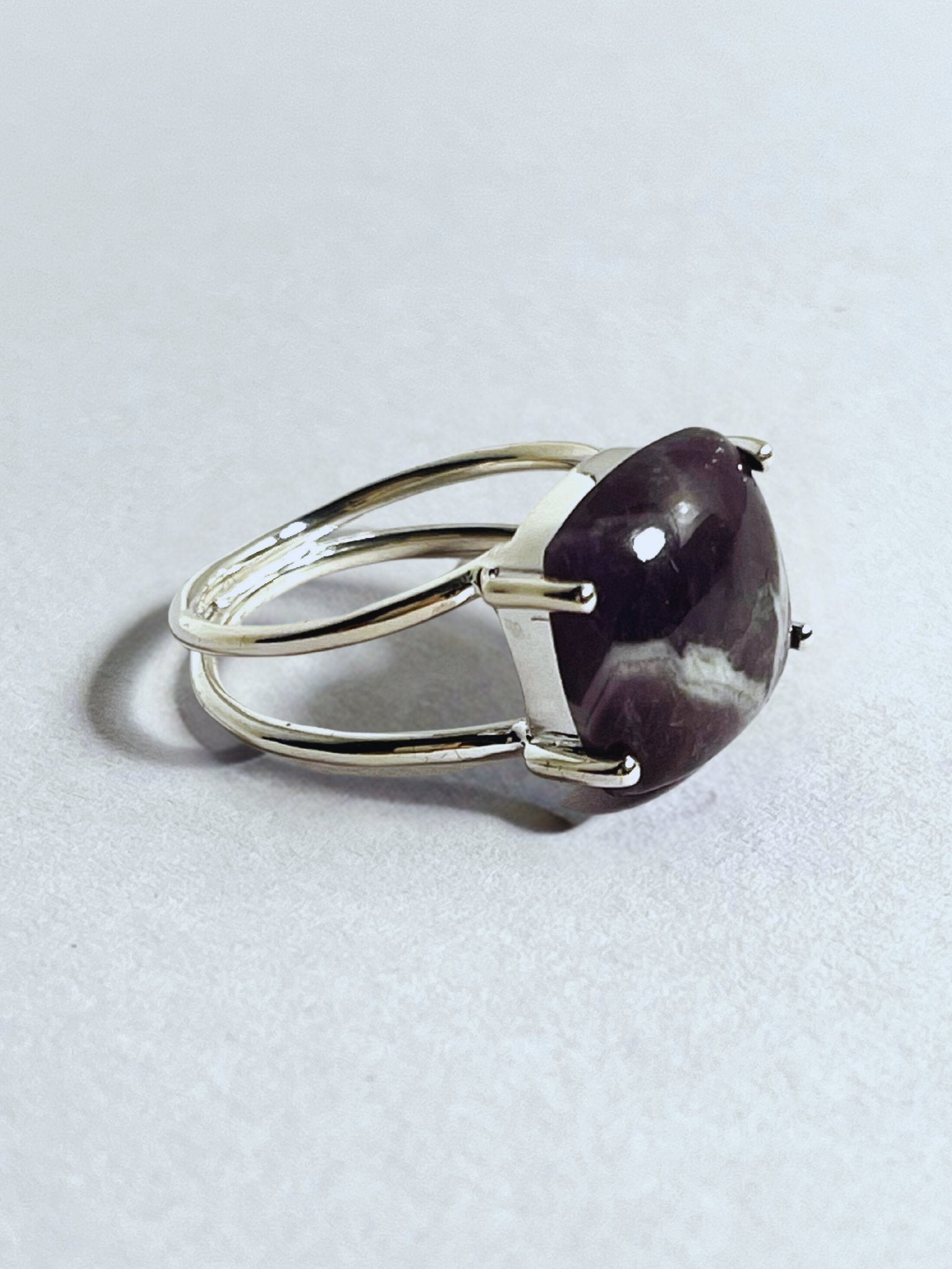 Auralite Double Band Silver Statement Ring - Stellify