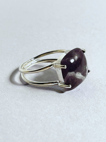 Auralite Double Band Silver Statement Ring - Stellify