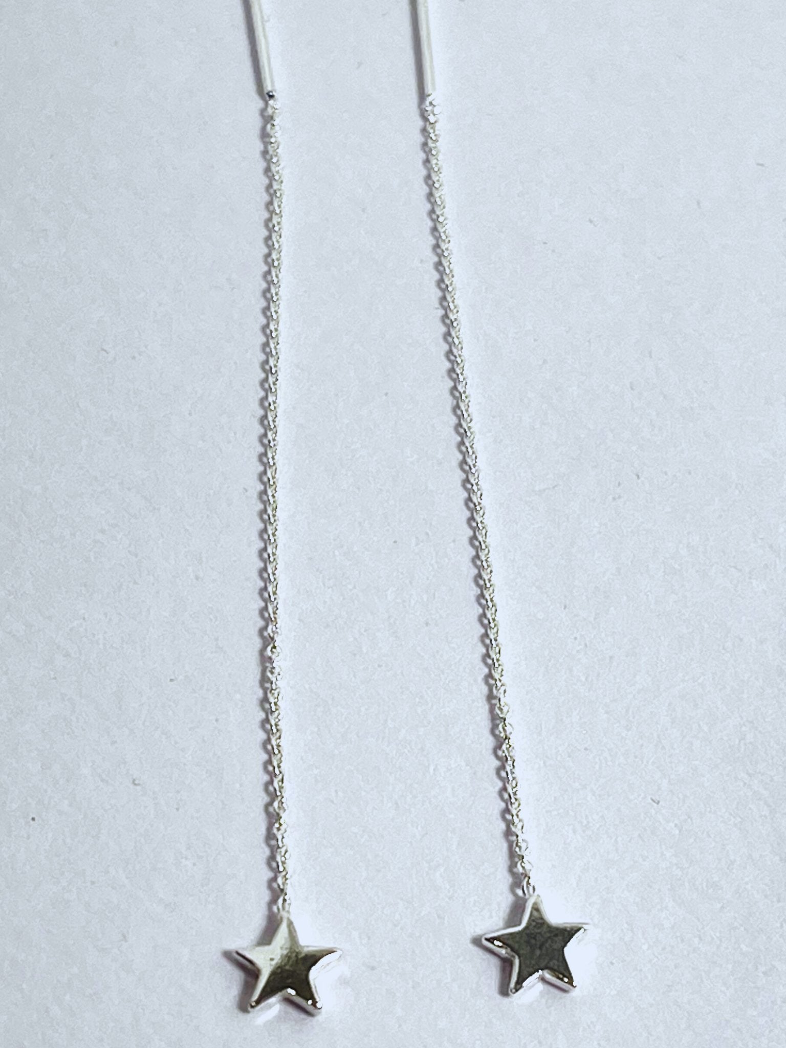 Sterling Silver Threader Drop Star Earrings - Stellify